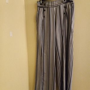 Women's black & white wide leg pant